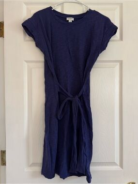 J. Crew Factory Navy Blue Tie-Waist Dress
